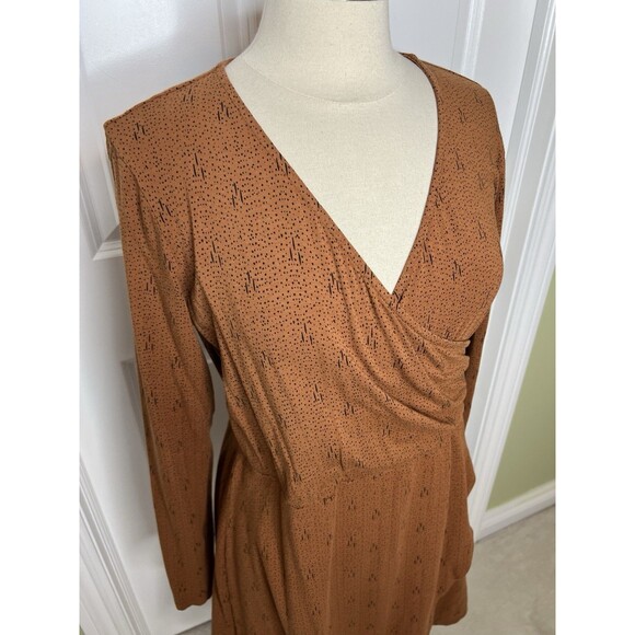 Kuhl Dress Faux Wrap Modal Organic Cotton Blend  Long Sleeve Dot Print Size L - Picture 2 of 12